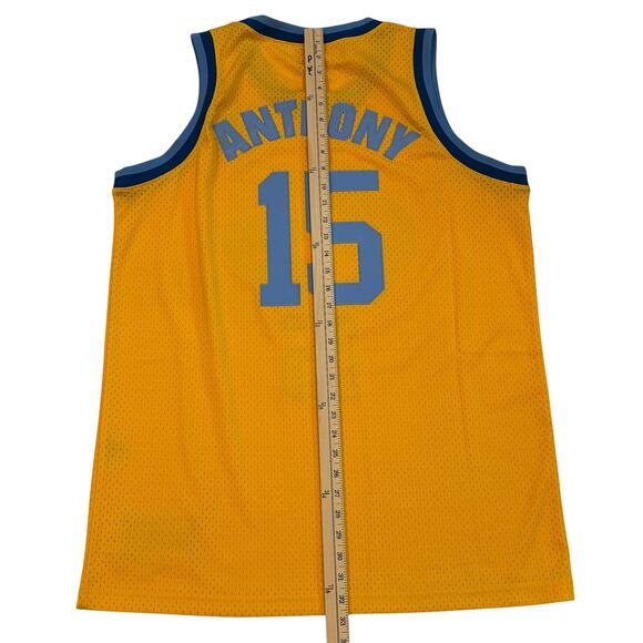 Vtg Denver Nuggets Carmelo Anthony #15 Jersey Mens Large Yellow Nike +2 Length - Picture 9 of 10
